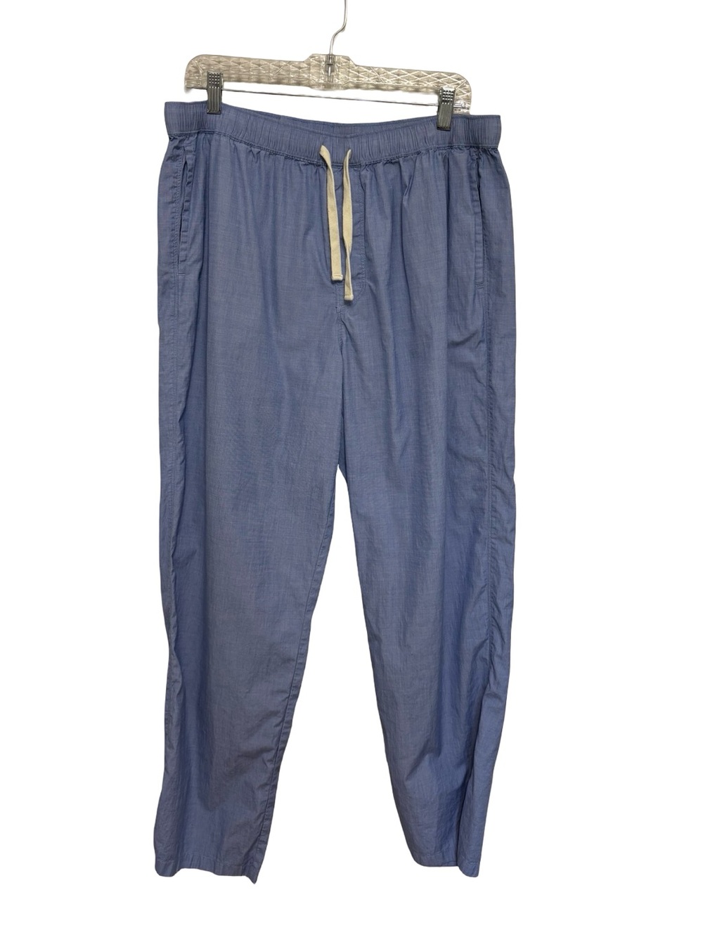 LAKE Men’s Cotton Poplin Pajama Pants in Blue - Size L